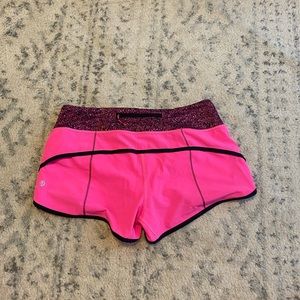 lululemon athletica Hot Pink Athletic Shorts with Speckled Waistband